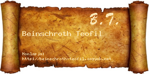 Beinschroth Teofil névjegykártya